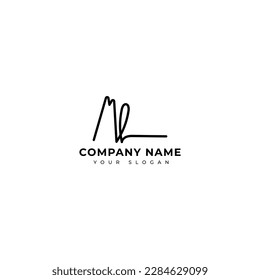 Ml Initial signature logo vector design