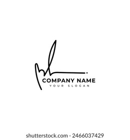 Ml Initial signature logo vector design