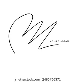 Ml Initial signature logo vector design