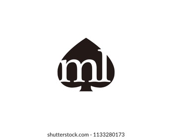 The ml initials logo inside the black shovel