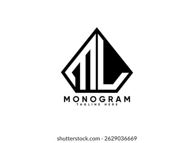 ML letter creative monogram vector logo design.