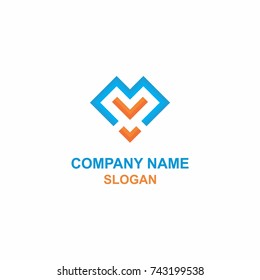 ML letter initial love logo.