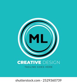 ML letter logo creative design. ML unique design. Vector illustration