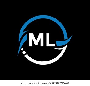 ML letter logo design with a circle shape. ML circle and cube shape logo design. ML monogram, business, real estate logo. ML Logo design with unique and simple design.