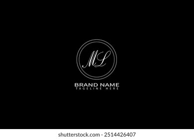 ML letter logo design on black background. ML creative initials letter logo concept. ML unique design.