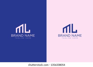 ML letter logo design template elements - vector