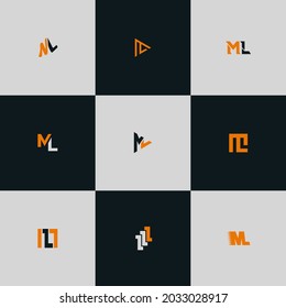paquete de plantillas de diseño de logotipo de letras ML