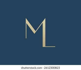 ML letter logo icon design. Classic style luxury initials monogram.