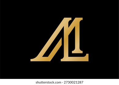 ML Letter Monograma de Luxo Logo, letra, ícone, símbolo. Uma bela e elegante combinação das letras M e L. Perfeito para marcas que procuram melhorar a sua imagem de marca e empresas que vendem produtos de luxo para clientes de alta qualidade.
