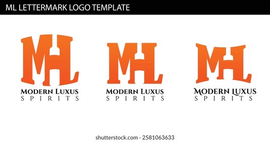 ML letter mark template with wine bottle shape