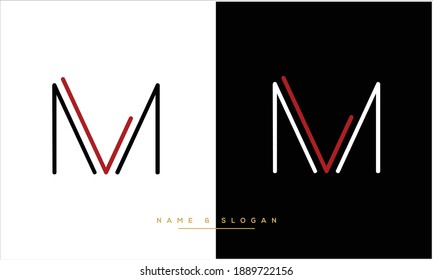 Monograma del logotipo de las letras abstractas ML ,LM