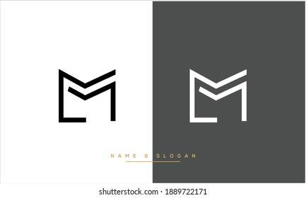 ML ,LM  Abstract Letters Logo monogram