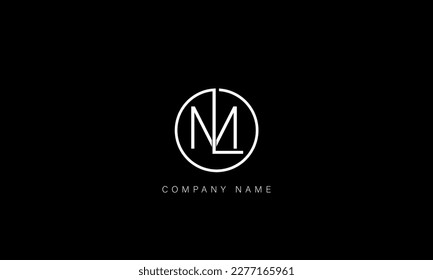Monograma con el logotipo de las letras abstractas ML, LM