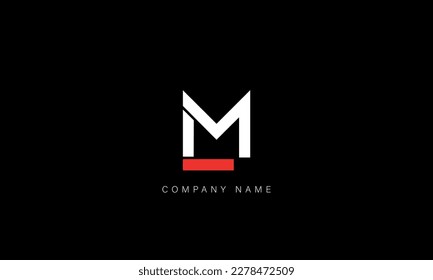 Monograma con el logotipo de las letras abstractas ML, LM