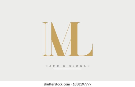 ML, LM Abstract Letters monogram Logo