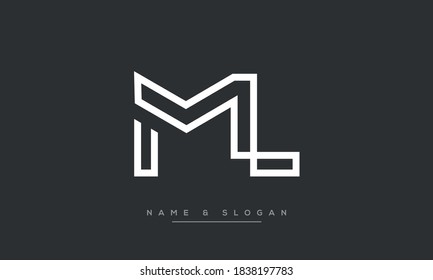 Monogramm-Logo für ML, LM abstrakte Buchstaben