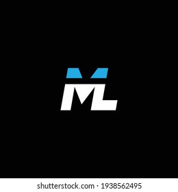 ML o LM abstract sobresaliente negocio profesional impresionante marca artística empresa de diferentes colores ilustración logo.