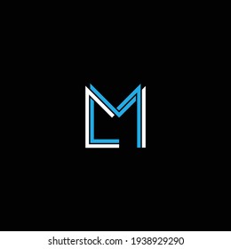 ML o LM abstracto sobresaliente negocio profesional impresionante marca artística empresa de diferentes colores ilustración logo
