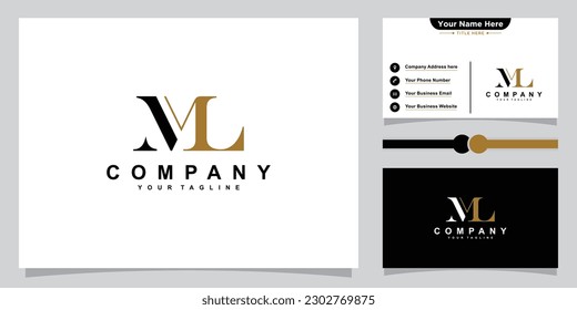 ML or LM letter logo design template vector