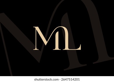 ML or LM letter logo icon design. Classic style luxury initials monogram.