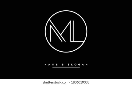 ML ,LM ,M ,L  Abstract Letters Logo Monogram