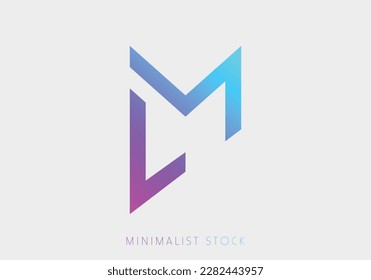 ML, LM, M, L Abstract Icon, M Vector Logo Alphabet Monogram, LM Illustration Initial Template letter for Business, Real Estate Brand Identity, Company, Luxury Design