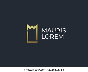 ML or LM. Monogram of Two letters ML or LM. Luxury, simple, minimal and elegant logo design. Vector illustration template.