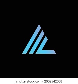 ML Logo Creative Modern Minimal Alphabet M L C Initial Letter Mark Monogram Editable in Vector Format