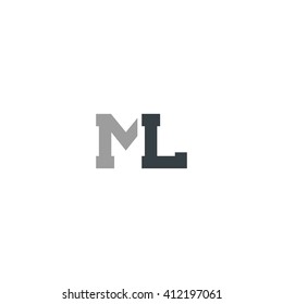ML Logo Design, Flat Design Logo Company