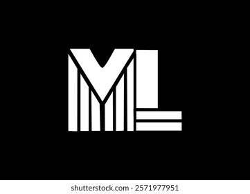 ML Logo Design Template Vector Graphic Branding Element.
