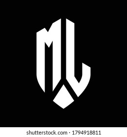 ml logo monogram with emblem shield style design template