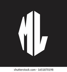 ML Logo monogram with octagonal ribbon style design template