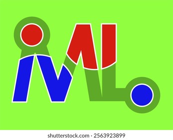 ML logo vector for activities, games and production labels