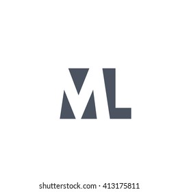 Logotipo ML. Elemento de carta de promoción de marca gráfica vectorial. Fondo blanco