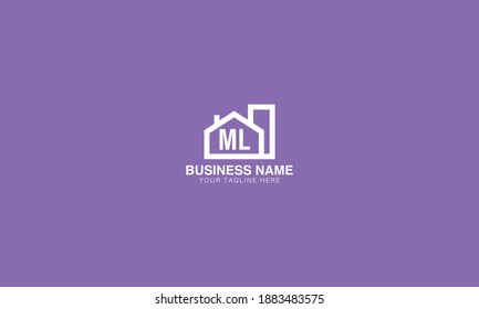 ml m l initial  based abstract modern minimal creative logo, vector template image. luxury logotype logo, real estate homie logo.