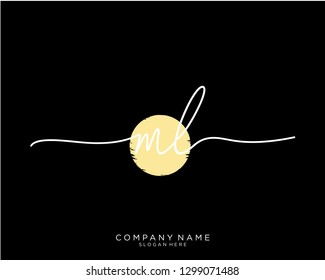 ML M L Initial handwriting logo template