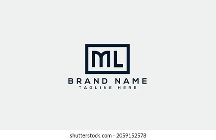 ML m l modern creative alphabet letter logo icon template