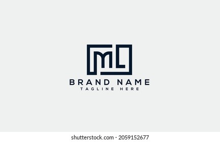 ML m l modern creative alphabet letter logo icon template