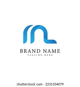 ML m l modern creative alphabet letter logo icon template