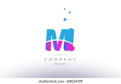 ml m l  pink purple blue white uppercase lowercase modern creative alphabet gradient company letter logo design vector icon template