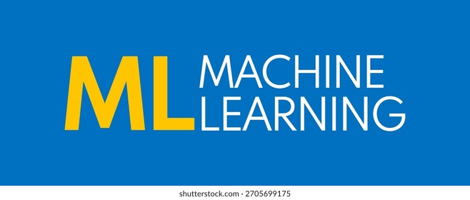 ML machine learning, banner or social media post template, vector header