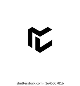 ML MC Letter Logo Design polygon Monogram Icon Template Vector