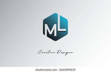 ML Minimal Polygon Shape Símbolo de espacio negativo Abstractas para uso de marca"