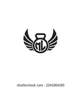ML simple fitness gym concept in high quality professional design that will print well across any print media