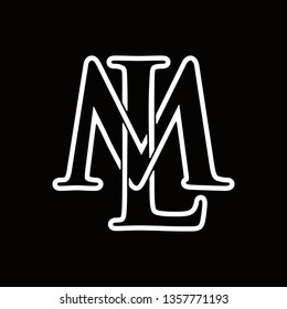 ml typhography vector logo