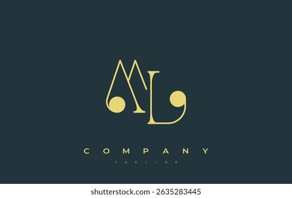 ML Typography Logo Design. Stylish monogram design depiction featuring the letters M and L combined in an artistic signature style, delivering a unique and creative visual representation.