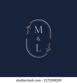 ML wedding initial logo letters in high quality professional design that will print well across any print media
