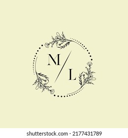 ML wedding initial logo letters in high quality professional design that will print well across any print media