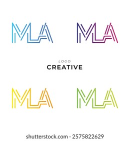 MLA Creative Latter Logo Design. Monogram Design. By Custom Branding Logo. Creative Logo Design. Vector illustration. Modern Design. Logo Template.