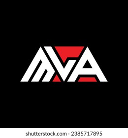 MLA triangle letter logo design with triangle shape. MLA triangle logo design monogram. MLA triangle vector logo template with red color. MLA triangular logo Simple, Elegant, and Luxurious design.